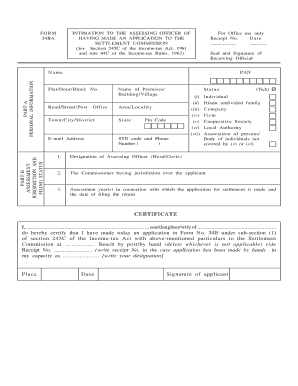 Form 34BA Intimation to Assessing Officer