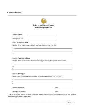 Learner Contract