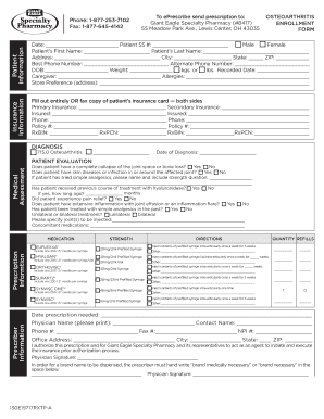 Osteoarthritis Medication Enrollment Form