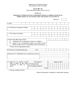 Delhi Form BU 02