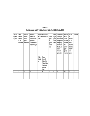 Form 7 Central Sales Tax Registration