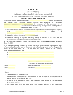 Form 3CA Audit Report