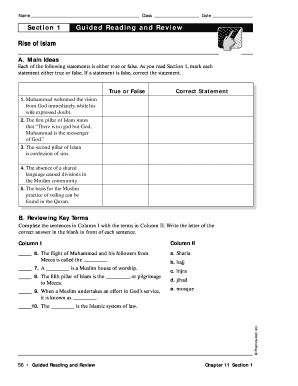 Guided Reading and Review Worksheet