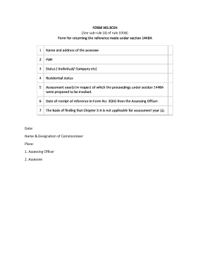Form 3CEH for Returning Reference Under Section 144BA