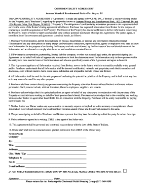 Confidentiality Agreement for Property Acquisition