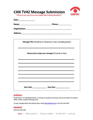 CAN TV42 Message Submission Form