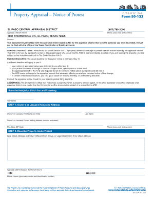 Texas Property Appraisal Notice of Protest