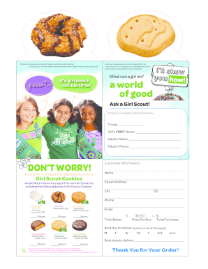 Girl Scout Cookie Order Form