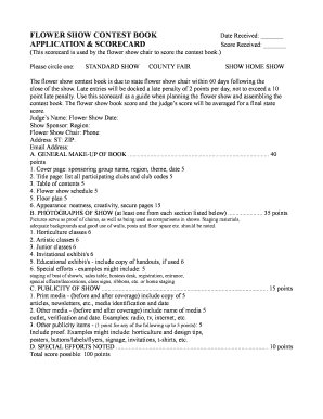 Flower Show Contest Book Application