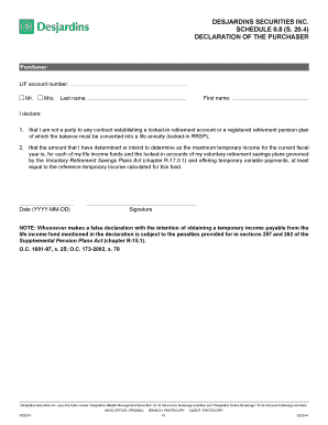 Quebec Purchaser Declaration Form