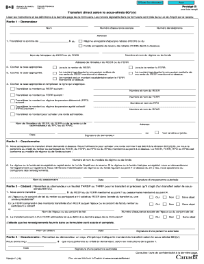 Formulaire de transfert d'un REER ou d'un FERR