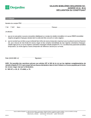 DÉCLARATION DU CONSTITUANT