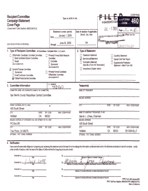 California Campaign Disclosure Statement Form 460