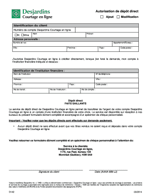 Autorisation de dépôt direct
