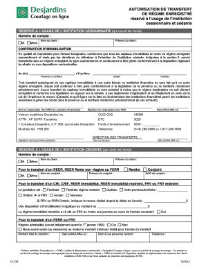 AUTORISATION DE TRANSFERT DE RÉGIME ENREGISTRÉ