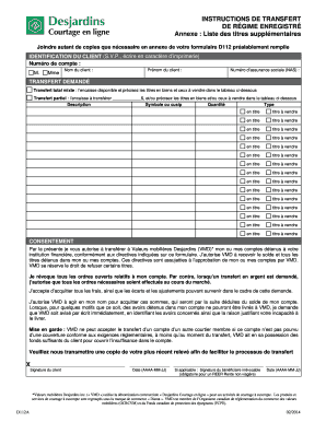 Instructions de transfert de régime enregistré