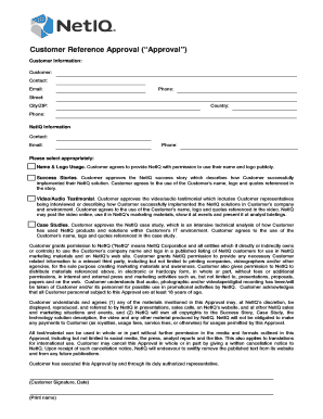 Customer Reference Approval Form