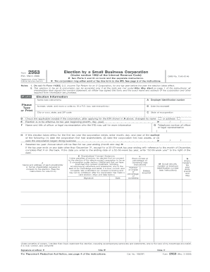 Form 2553 Election by a Small Business Corporation