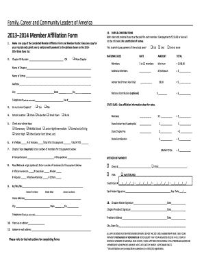 FCCLA Member Affiliation Form