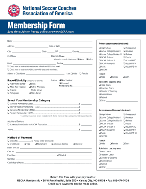 NSCAA Membership Form