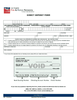 Los Angeles Fire & Police Pensions Direct Deposit Form