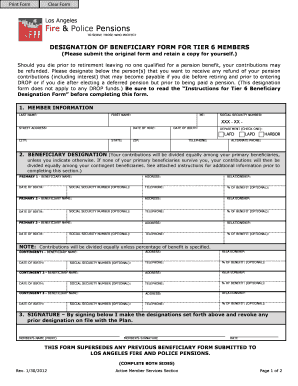 Tier 6 Beneficiary Designation Form