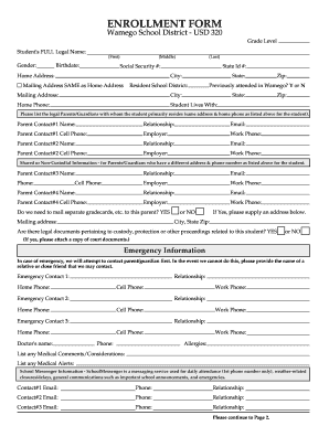 Wamego School District Enrollment Form