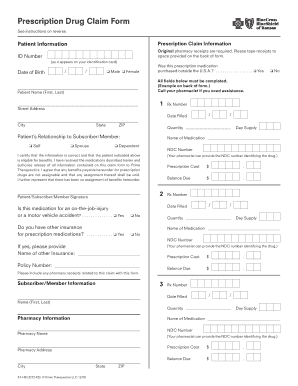 Prescription Drug Claim Form