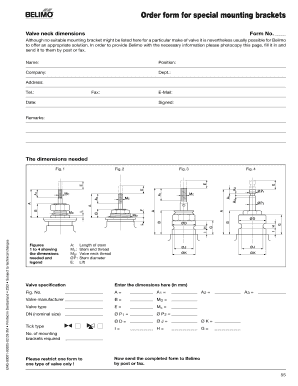 Order Form for Special Mounting Brackets