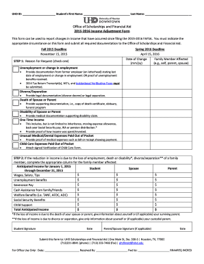 2015-2016 Income Adjustment Form