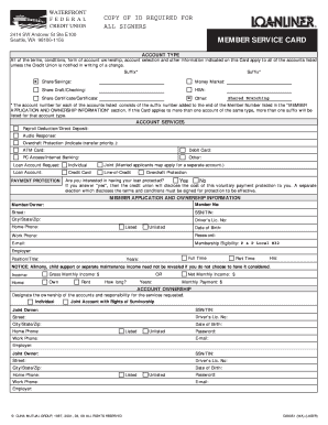 Member Service Card Application