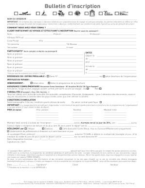 Bulletin d’inscription