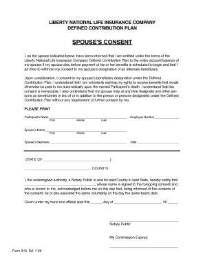 Spouse's Consent for Beneficiary Designation