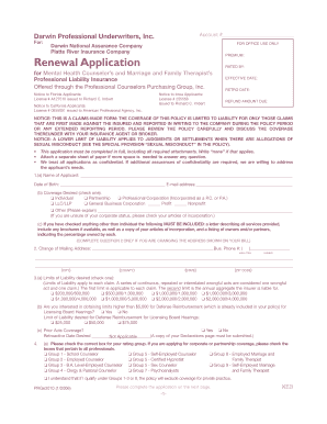 Professional Liability Insurance Application