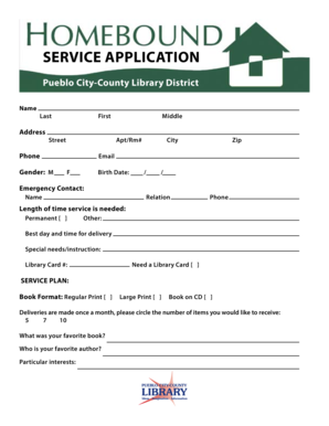 Pueblo City-County Library Service Application