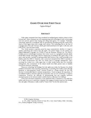 Abstract thesis example - AME VER FOR FIRST SALE ABSTRACT - Berkeley Technology Law - btlj