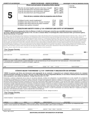 Los Angeles Order for Release