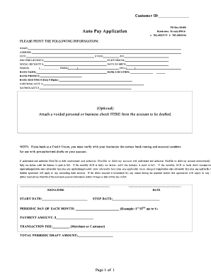 Auto Pay Application Form