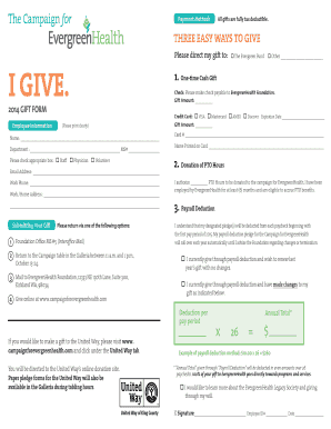EvergreenHealth Foundation Donation Form