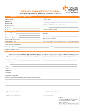Discharge Consultation Documentation