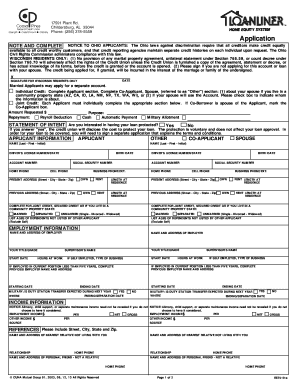 Credit Union Loan Application Form