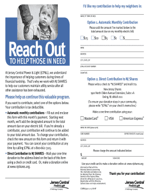 NJ Shares Donation Form