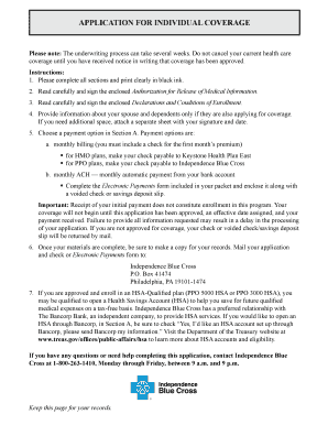 Individual Health Insurance Application