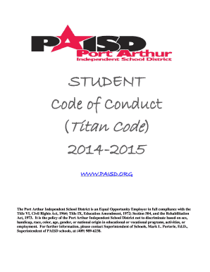 Student Code of Conduct Acknowledgment