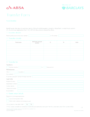Absa Fund Managers Unit Trust Transfer Form
