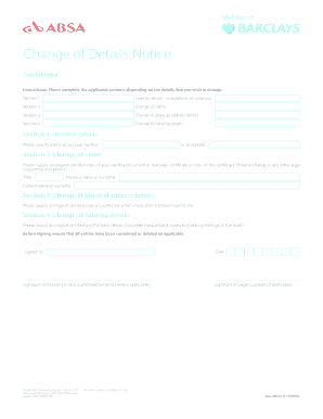 Investor Details Change Notice