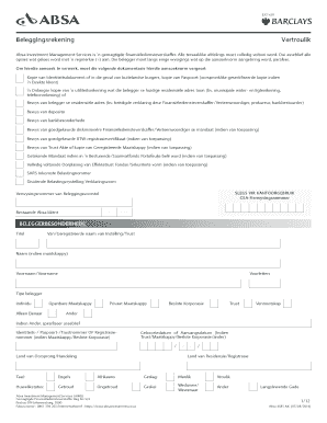 Absa Investment Account Application Form