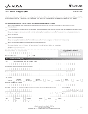 Absa Islamic Investment Plan Application Form