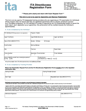 ITA DirectAccess Registration Form