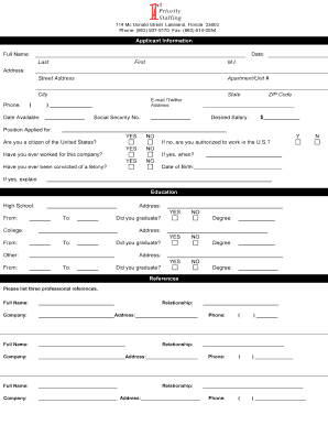 Employment Application Form